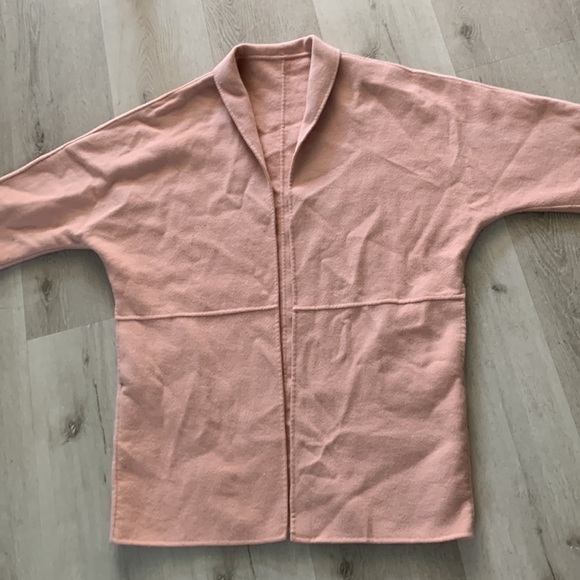 poncho with sleeves pink size small oversized pockets wool blend lagenlook gap‎ - Picture 7 of 10